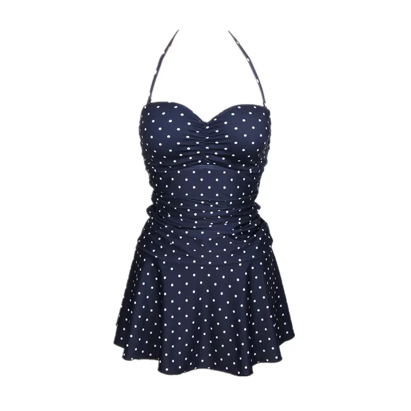Polka dot halter bikini - Black