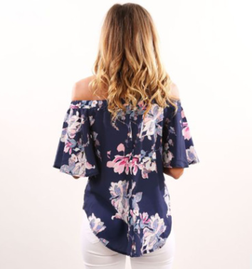 Printed irregular chiffon top