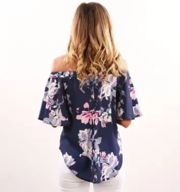 Printed irregular chiffon top