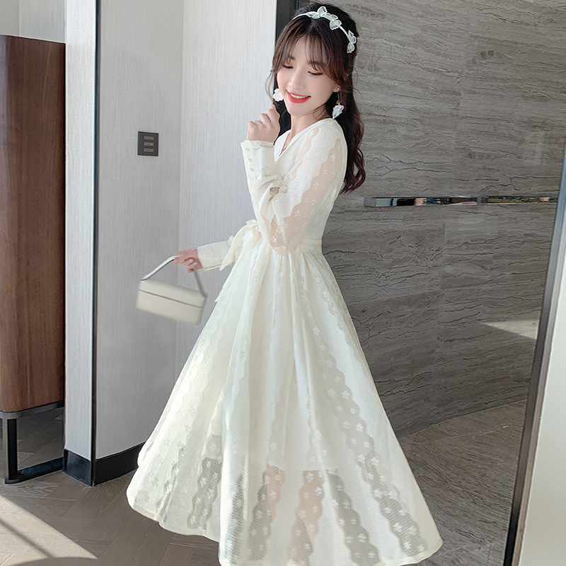 French retro over the knee skirt