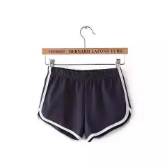 Four color optional cotton shorts female summer Korean version of the new ins wide leg loose solid color sports wear pants - Blue - View 1