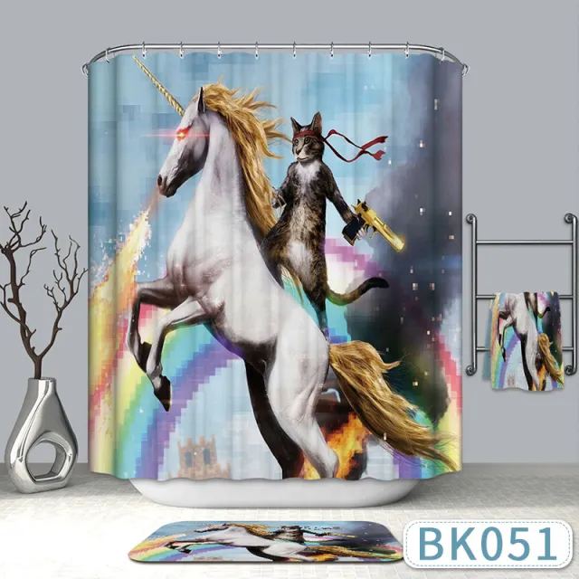 Cartoon 3d printed shower curtain Bk051 - Shop at LoveMi