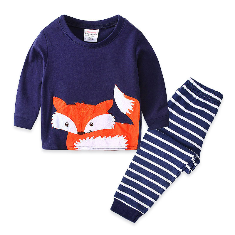 بيجاما أطفال مطرزة بتصميم الثعلب