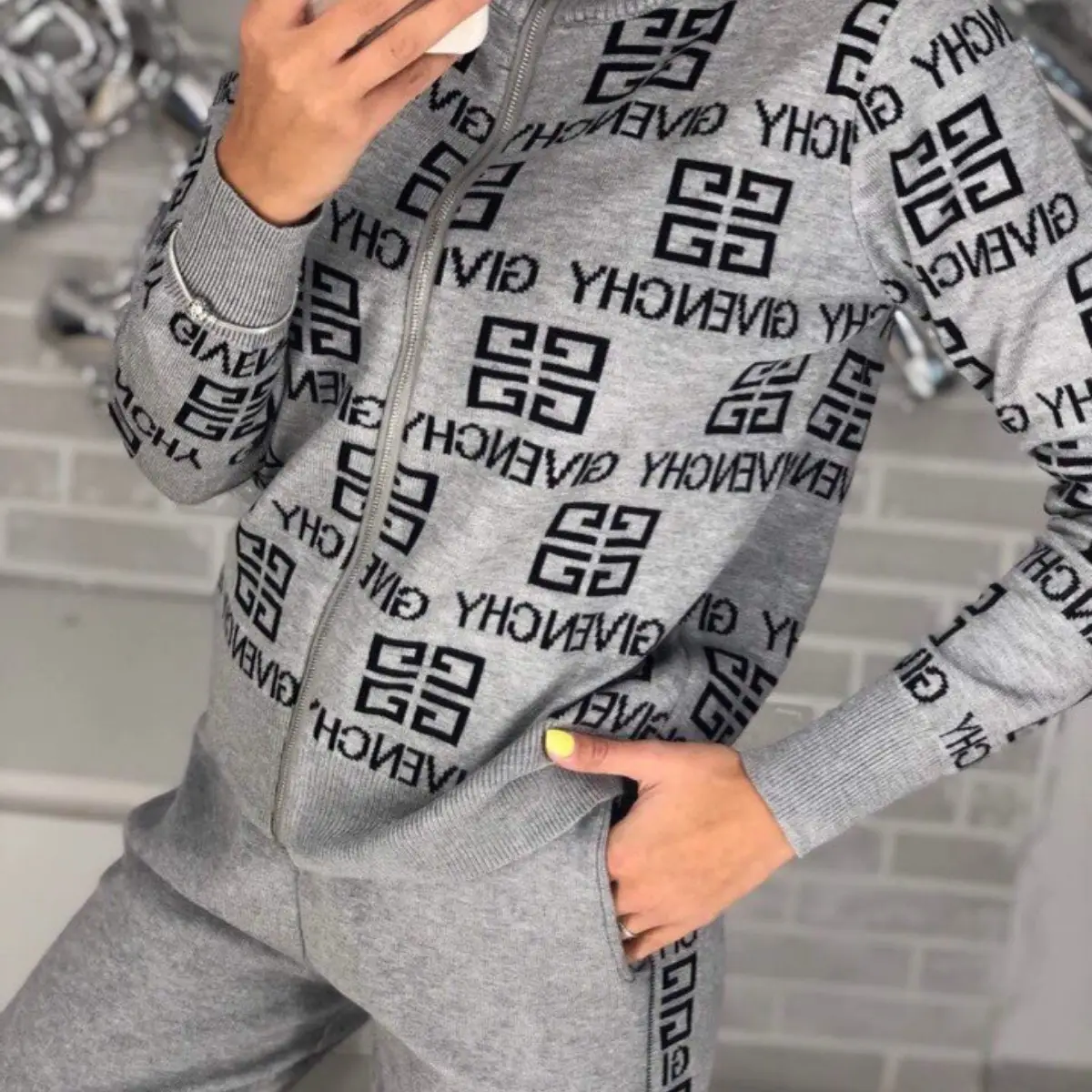 Monogrammed casual sports suit