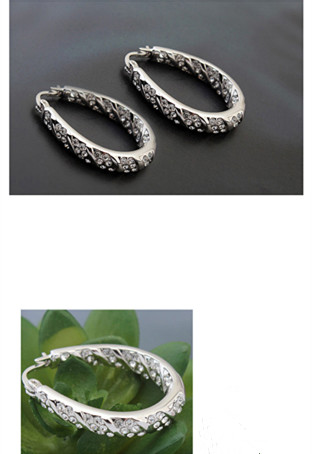 Crystal and Diamond Oval Earrings