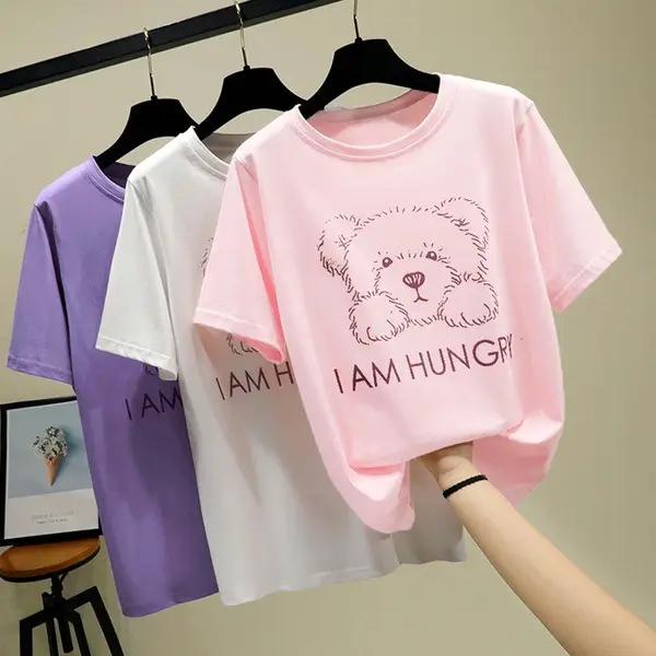 Bear Print casual T-shirt