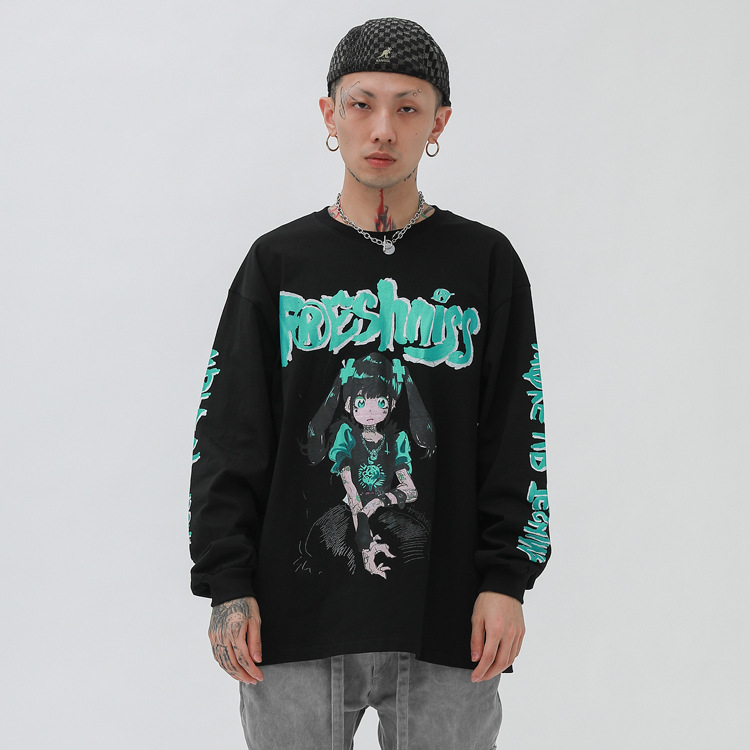 Title 3, Two dimensional cartoon print hoodie