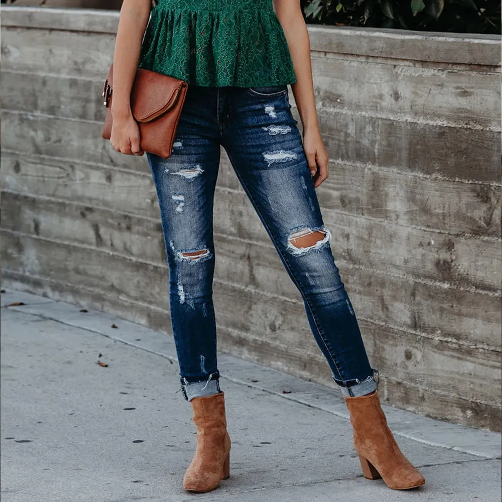 Women's jeans pants - 02 Navy Blue