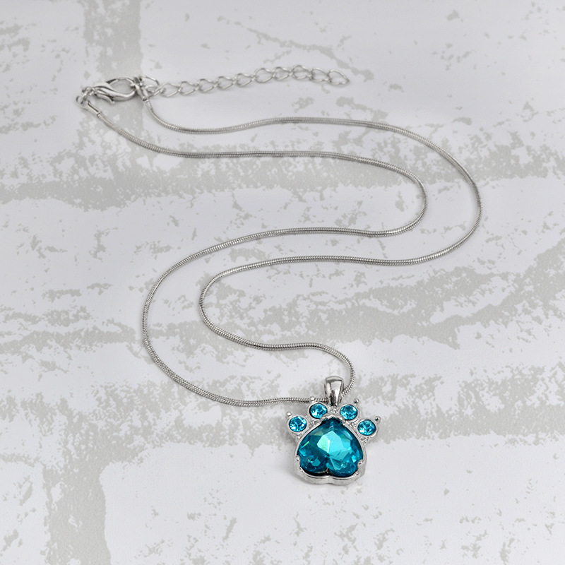 Cute animal paw pendant necklace