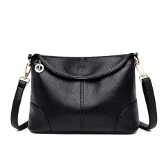 Claire Leather Crossbody Bag - Black - View 1