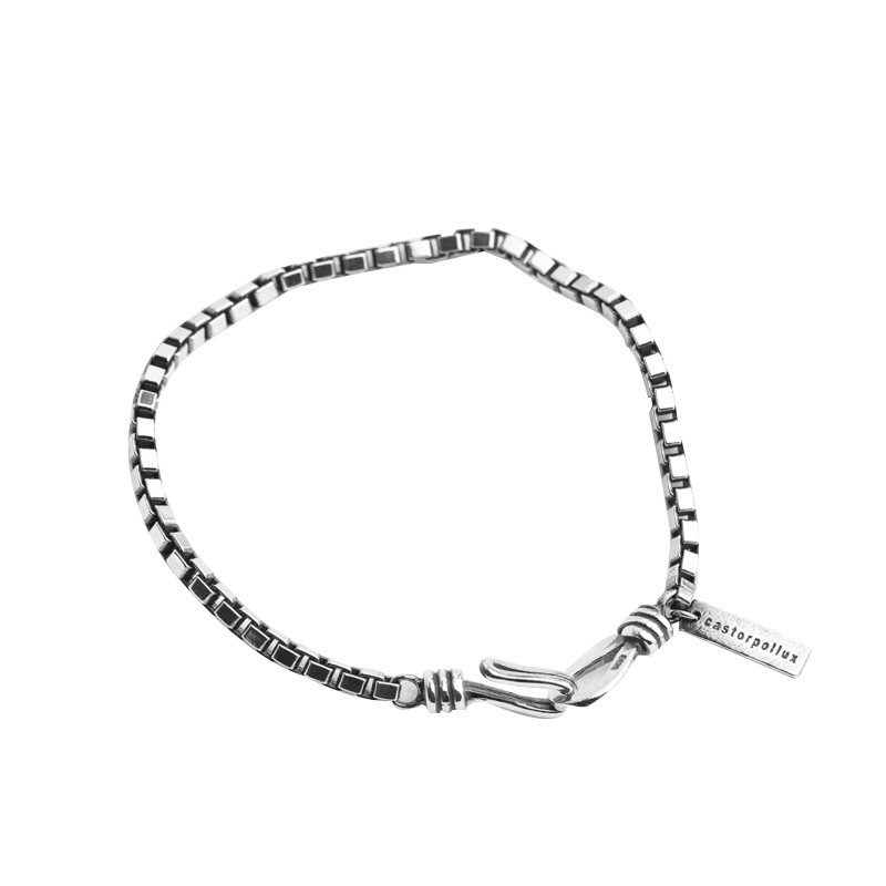 S925 sterling silver bracelet ladies box chain bracelet