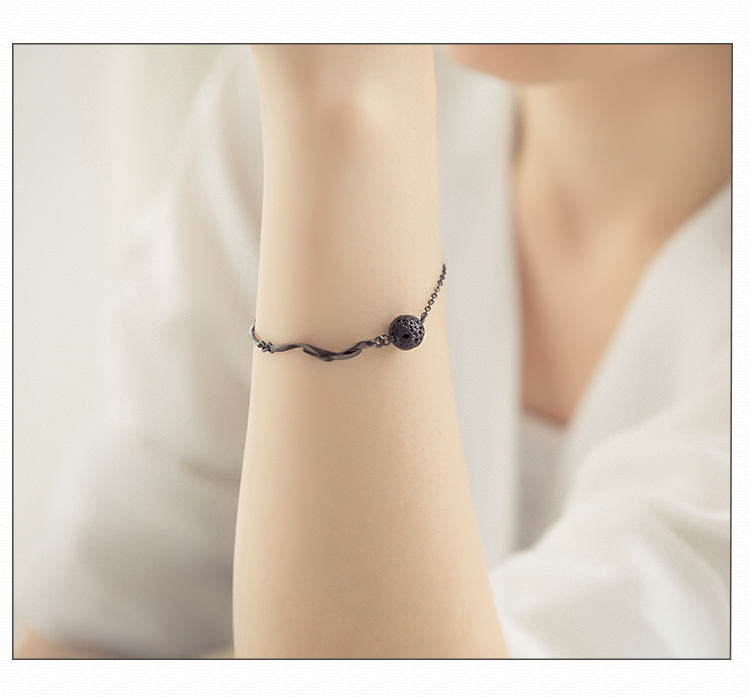 Sterling silver meteorite bracelet