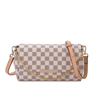 Retro printed Plaid bag - White