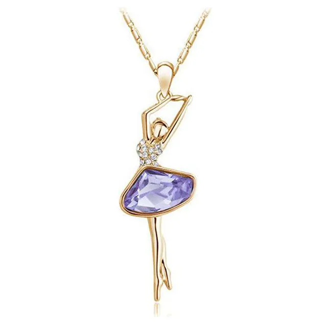 Ballerina necklace - Glod Purple