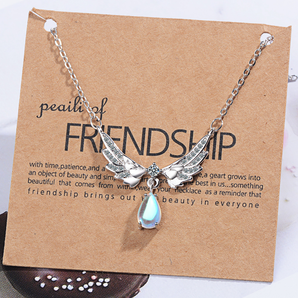 Female Wing Moonstone Necklace