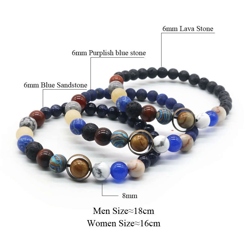 The eight planets of the universe solar system bracelet