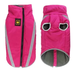 Thickened dog clothes windproof pet jacket - Rose Red - View 1