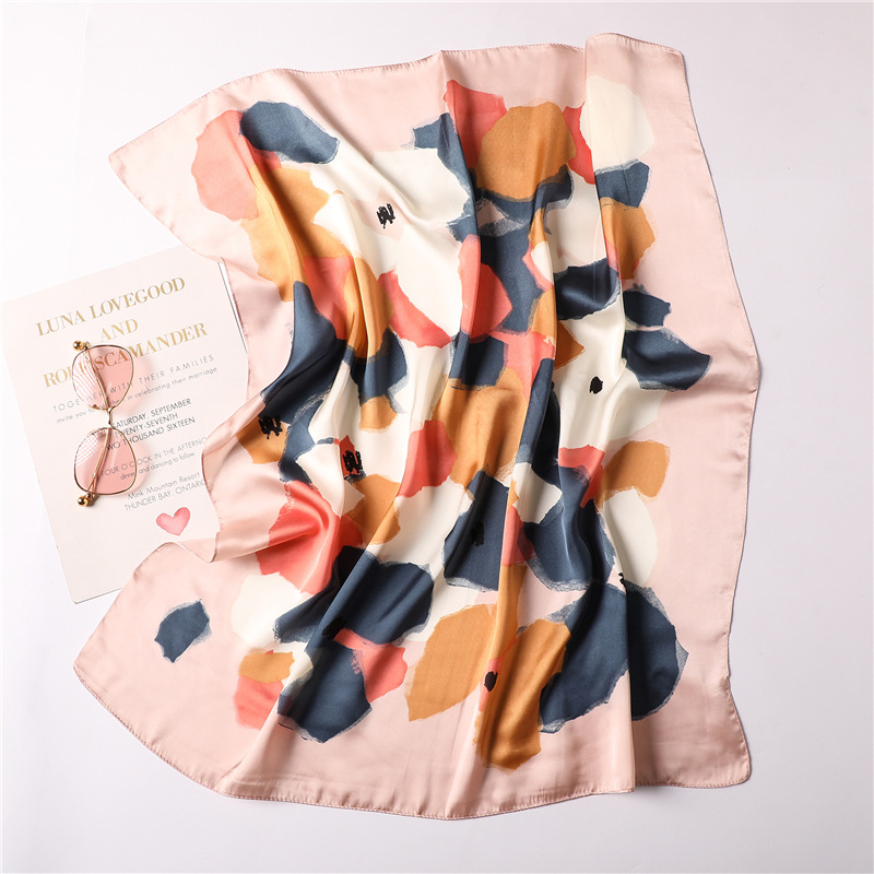 Personalized printed satin silk graffiti scarf