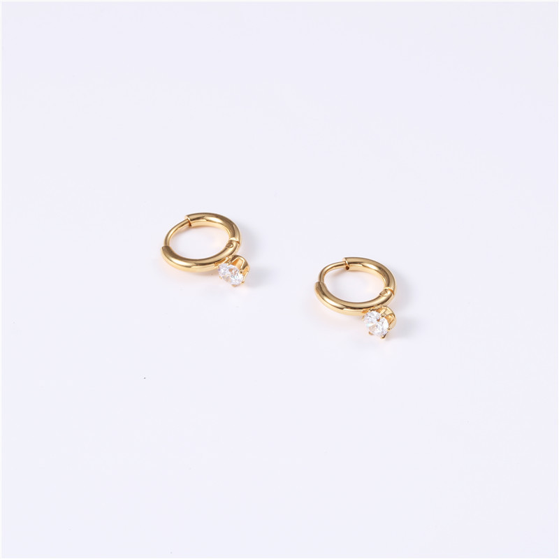 Single diamond small earrings women simple earrings