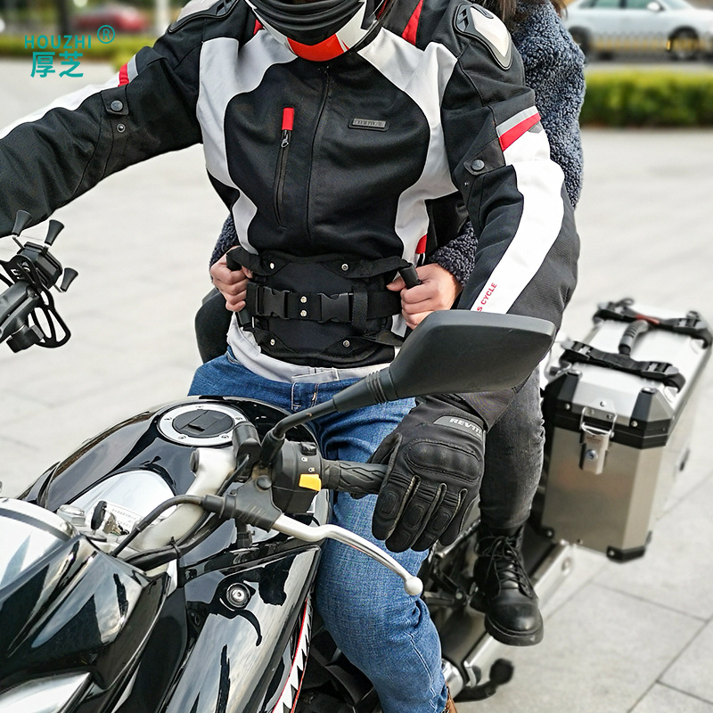 Motorcycle back seat safety handle