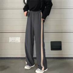 Women's loose colour matching elastic waist casual pants - Photo Colour - View 1