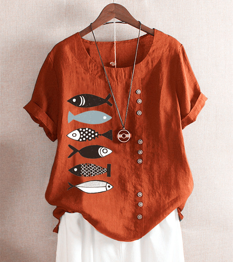 Cartoon print casual shirt