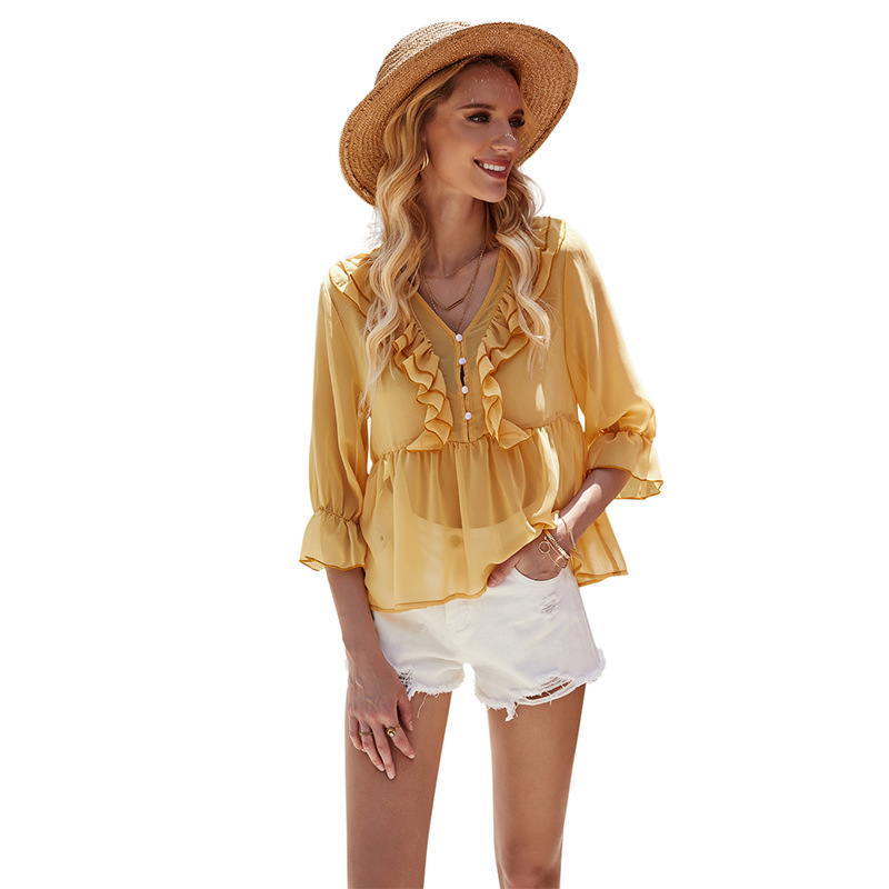 Women's blouse covering meat loose baby shirt