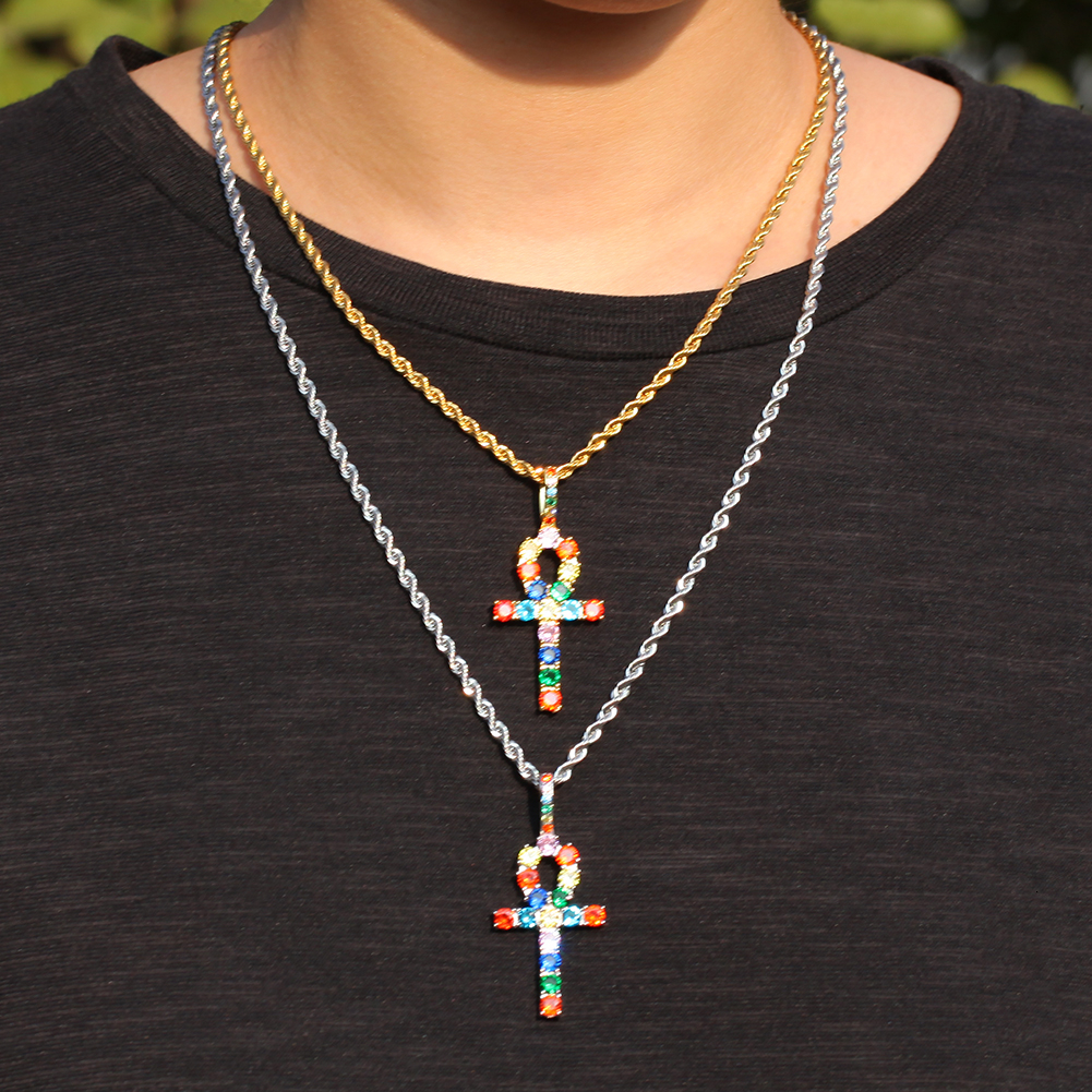 Colorful zircon necklace pendant