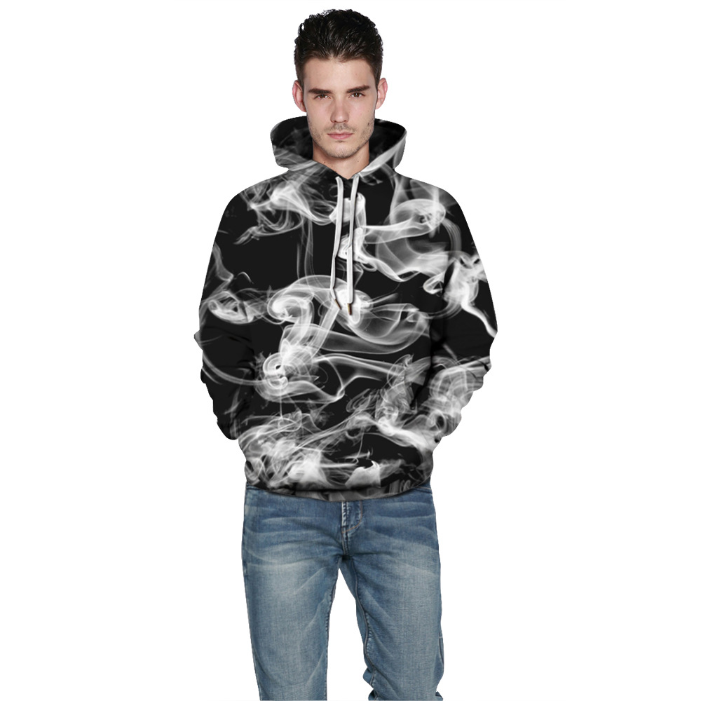 Starry sky smoke ring print hoodie