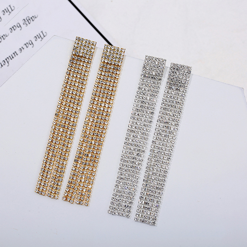 Personality geometric tassel earrings