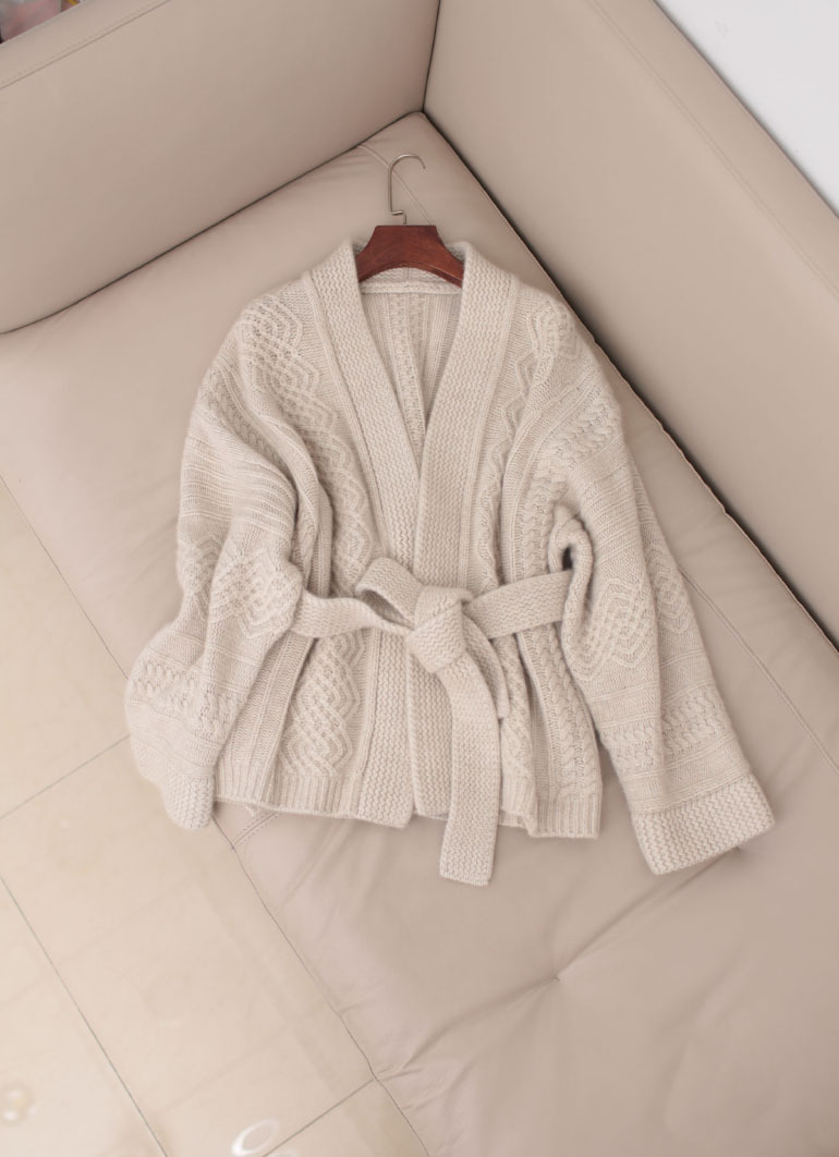 Knit cardigan loose lace simple sweater