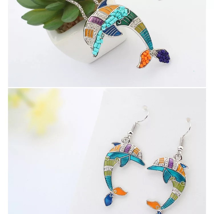 Alloy drip oil dolphin jewelry