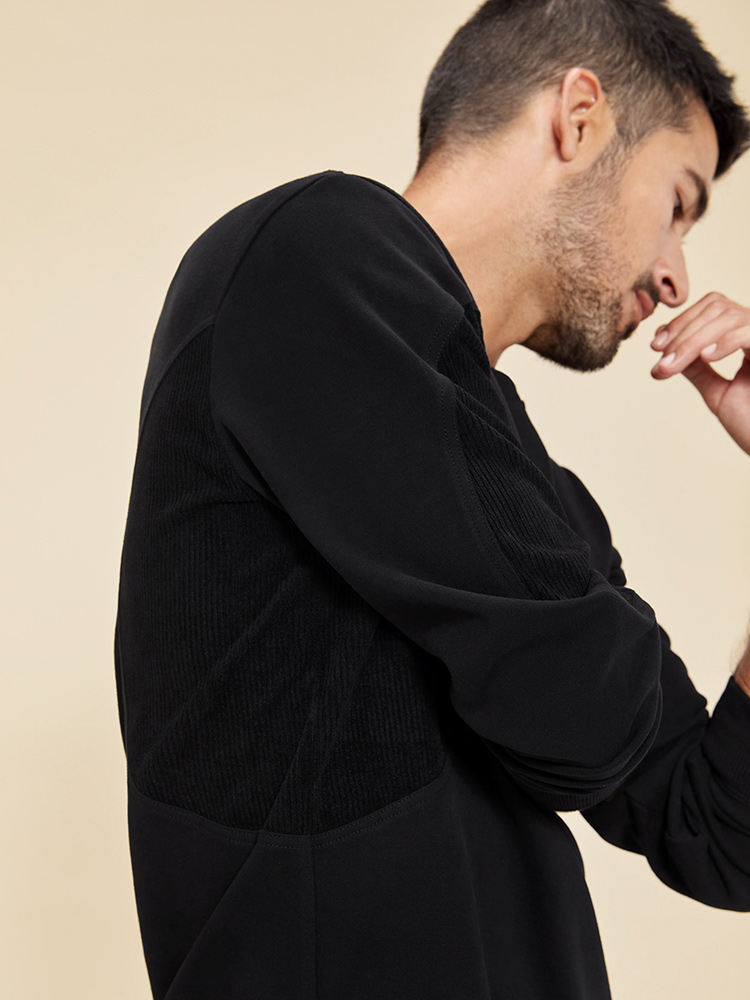 Stitching pullover round neck jacket fashion simple top