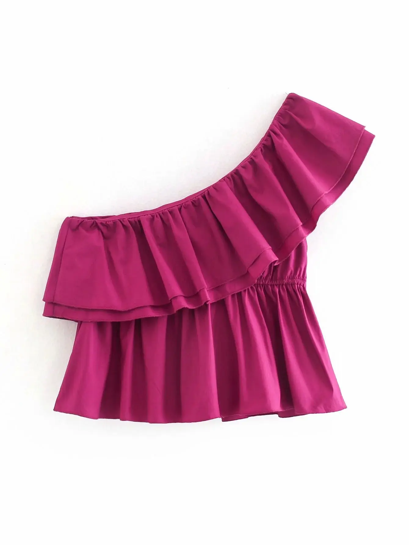 Ladies summer layered asymmetric top