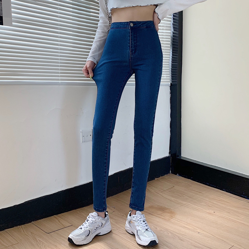 Jeans Fashion Outer Wear Wrapped Hip Peach Hip Pants Blue - Shop at LoveMi