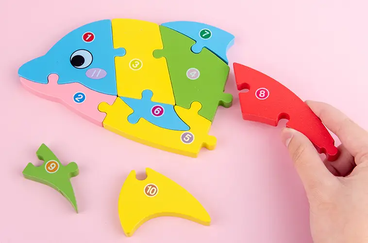 Children's wooden three-dimensional jigsaw puzzle