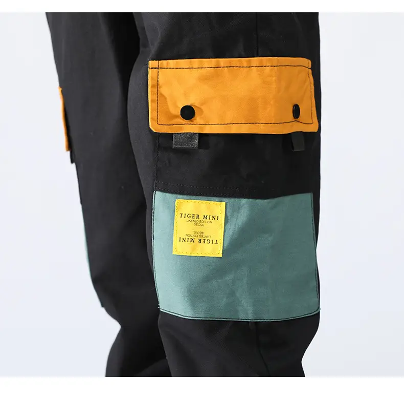 Youth loose multi-pocket elastic waist bungee overalls