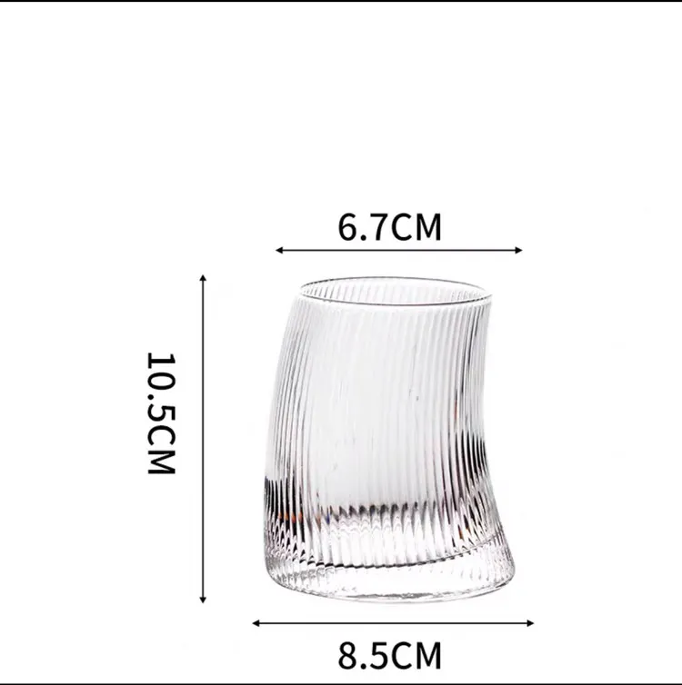 Shaped glass sail crescent cup juice cup - Stripe 360Ml