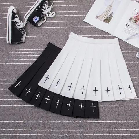 Pleated Skirt Embroidered