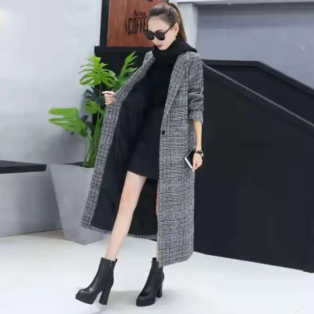 Over the knee woolen coat Grey - Shop at LoveMi