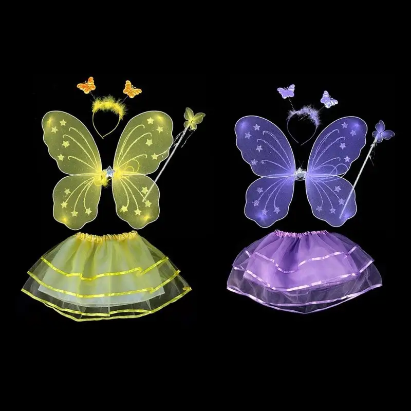 Three-piece dress with butterfly wings