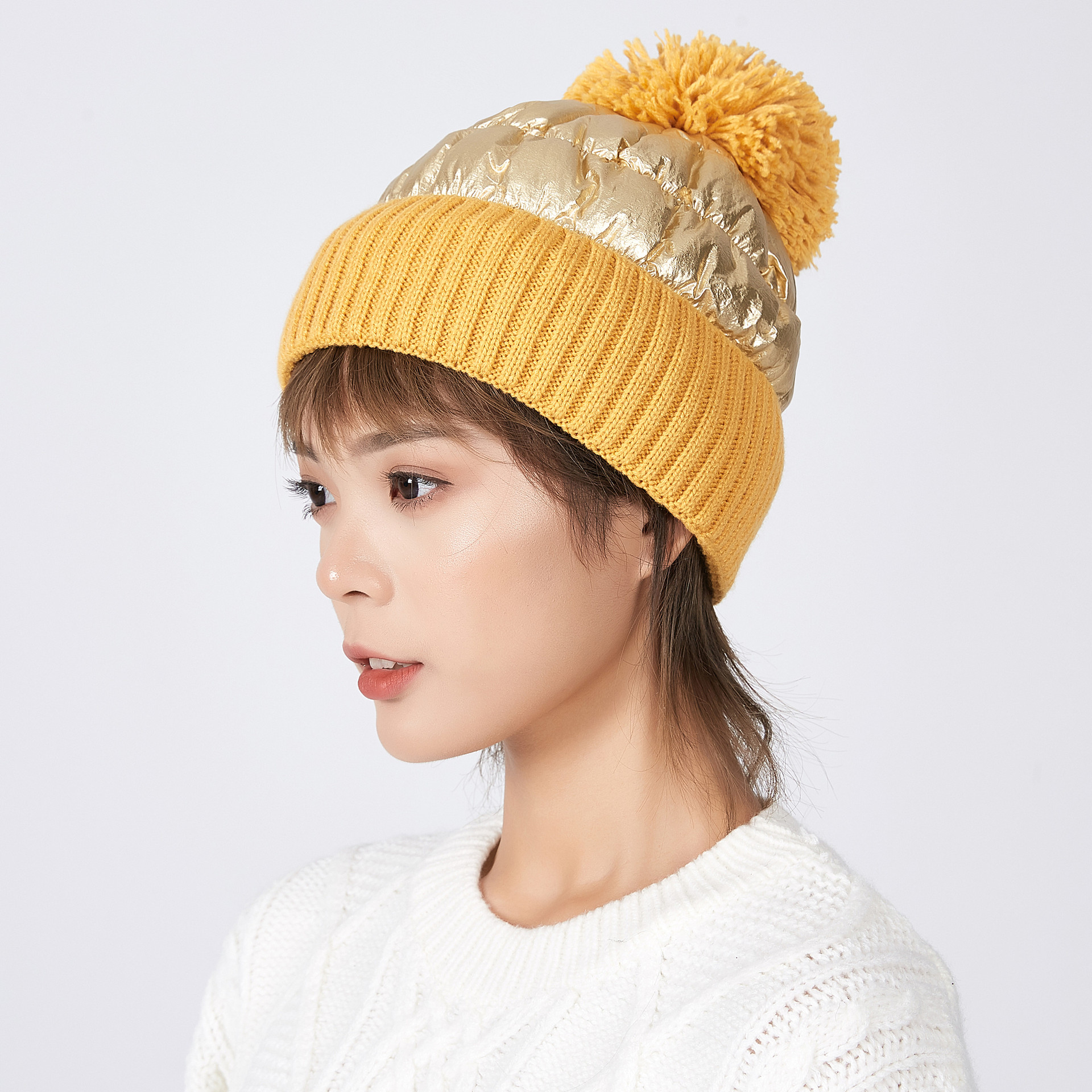 All-match thick woolen hat, ladies warm hat, knitted hat