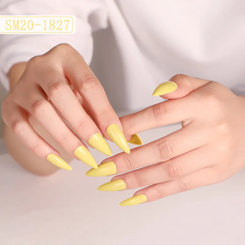 Box of 24 fake nail patches - Yellow