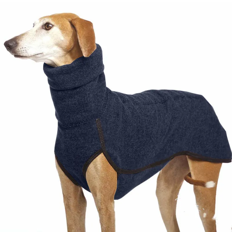 Newest Winter Big Dog Clothes for Medium Large Dogs Warm High Collar Pet Coat French Bulldog Pitbull Pullovers Mascotas Clothing - Dark Blue