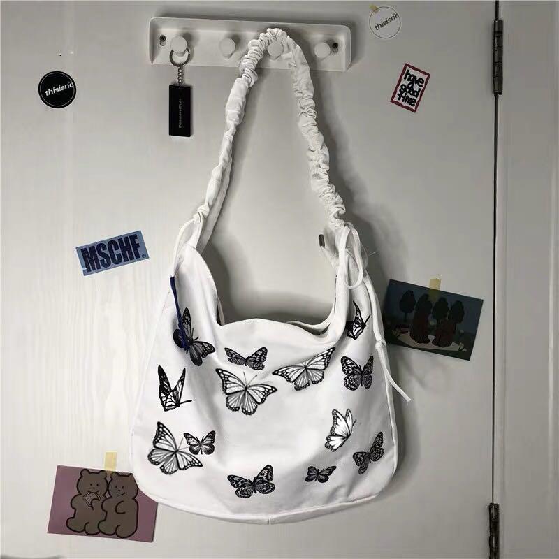 Women's butterfly shoulder canvas bag