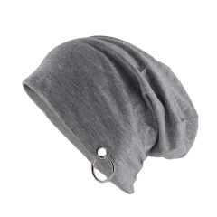 Fall winter metal ring cap - Grey - View 1