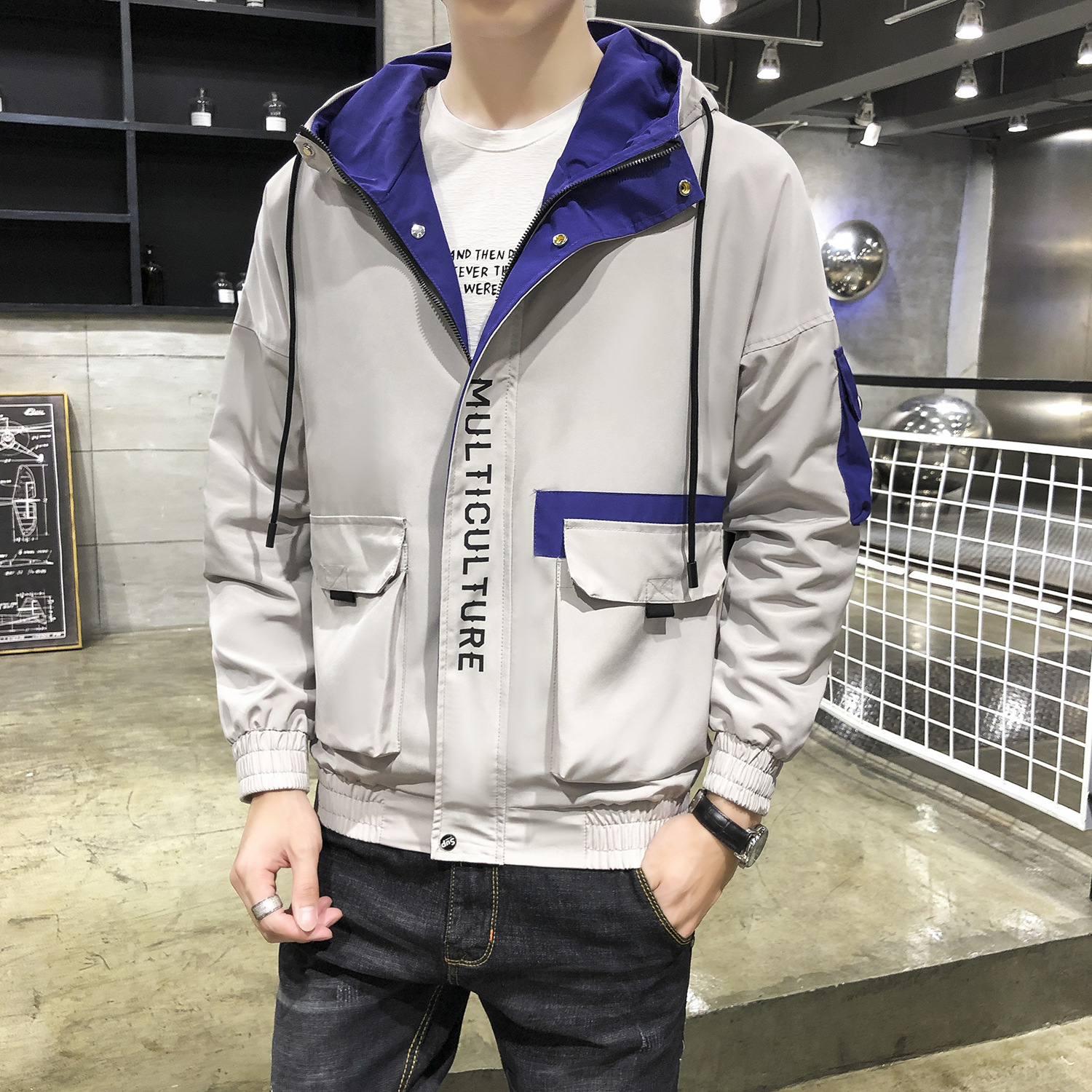 Men's Fashion Personalized Print Work Jacket