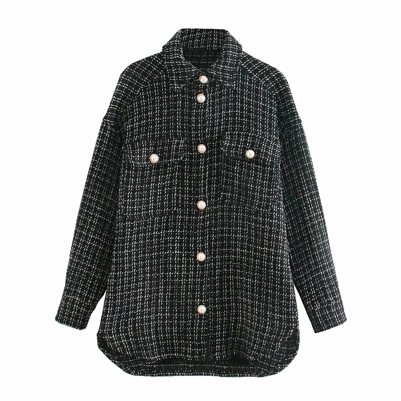 Plaid windbreaker women's mid-length coat