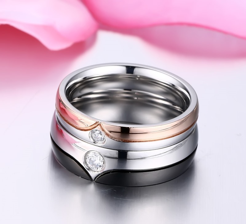 Titanium steel couple ring