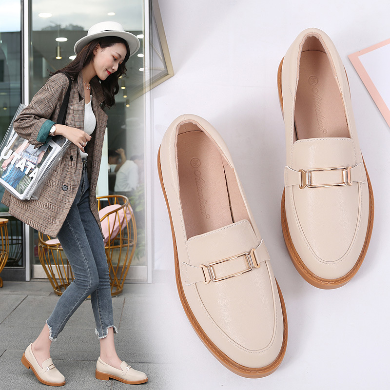 British loafers college style leather shoes